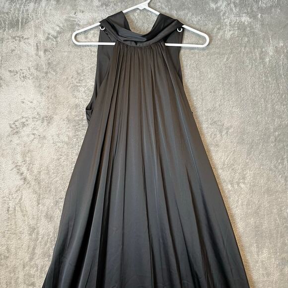 Belle Badgley Mischka‎ Gemma Halter Neck Sleeveless Tie Waist Tiered Gown Size 4 - Picture 3 of 8